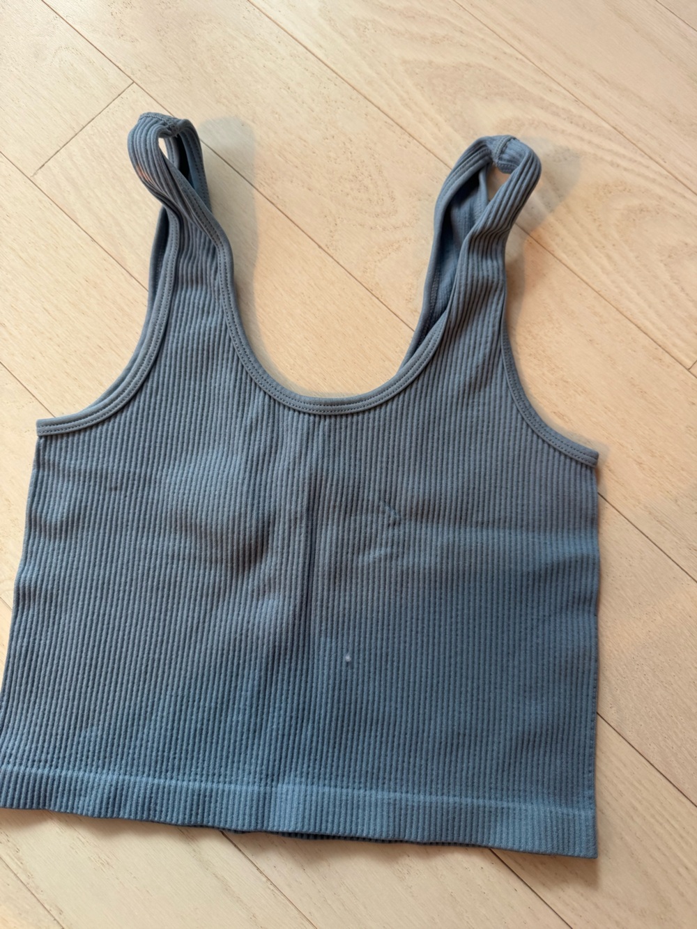 Light Blue Ribbed Tank Top - Picture 3 of 4